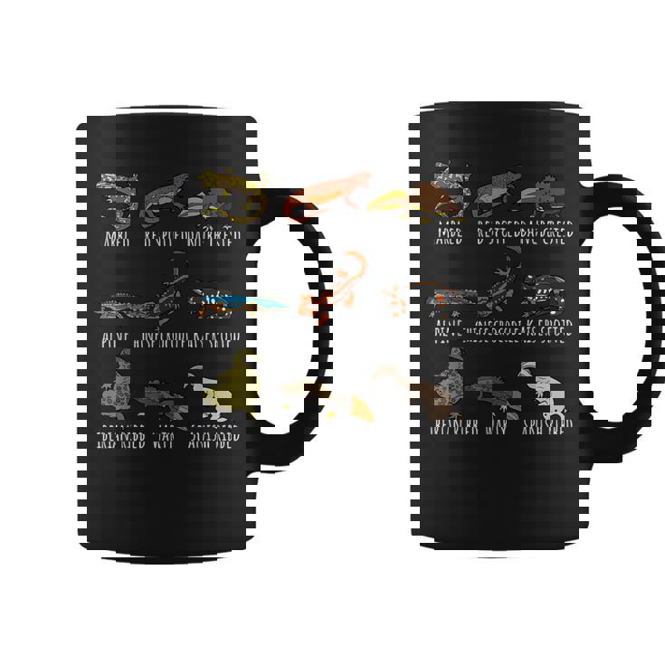 イモリ愛好家のためのかわいい種類のイモリサンショウウオ種チャート コーヒーマグ