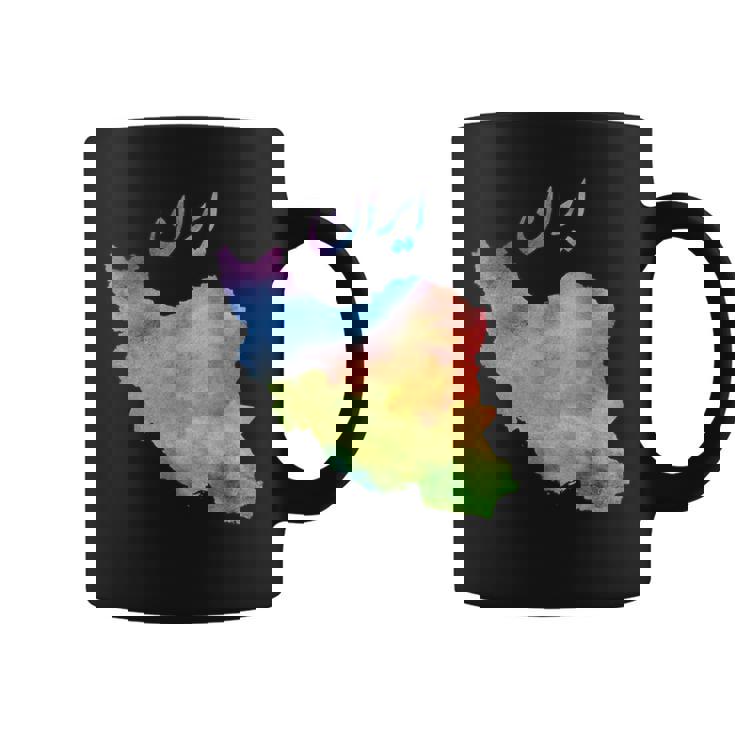 イランの地図 イランのカラフルな地図 水彩イラスト コーヒーマグ