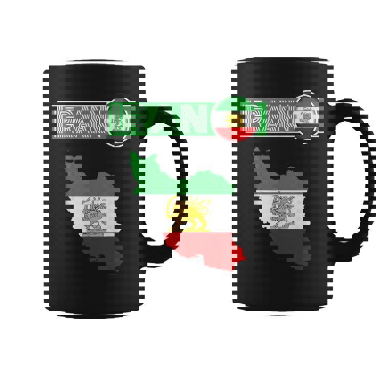 イランライオン太陽旗、イラン地図、イラン、イランの旗、イランの旗。 コーヒーマグ