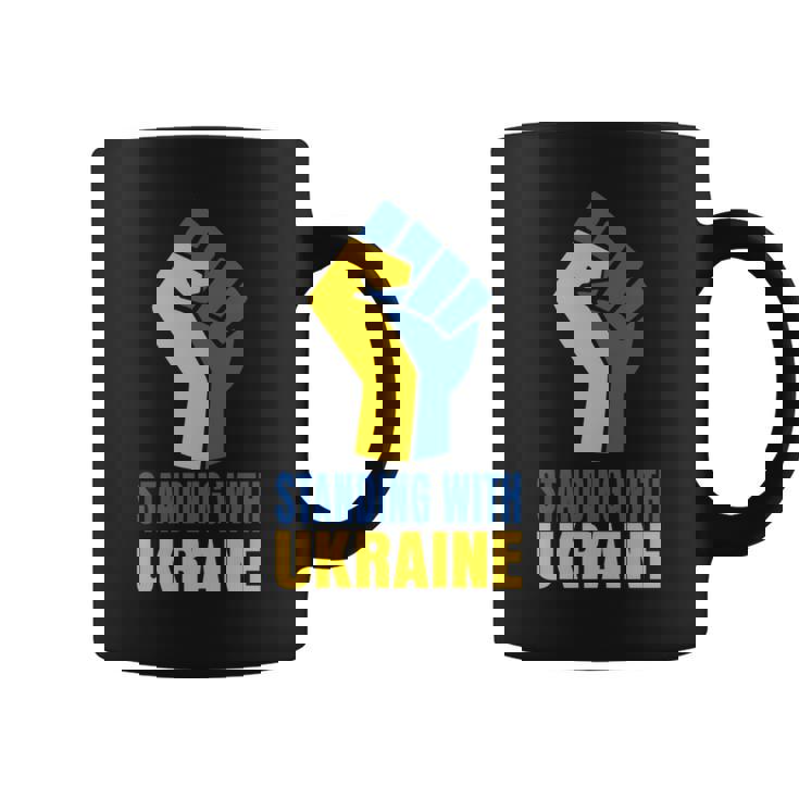 ウクライナを支援 ウクライナと共に立つ 長袖tシャツ コーヒーマグ