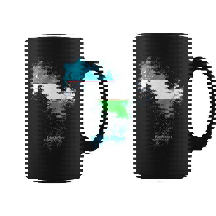 ウズベキスタン 国旗 地図 ウズベク ウズベキスタン コーヒーマグ