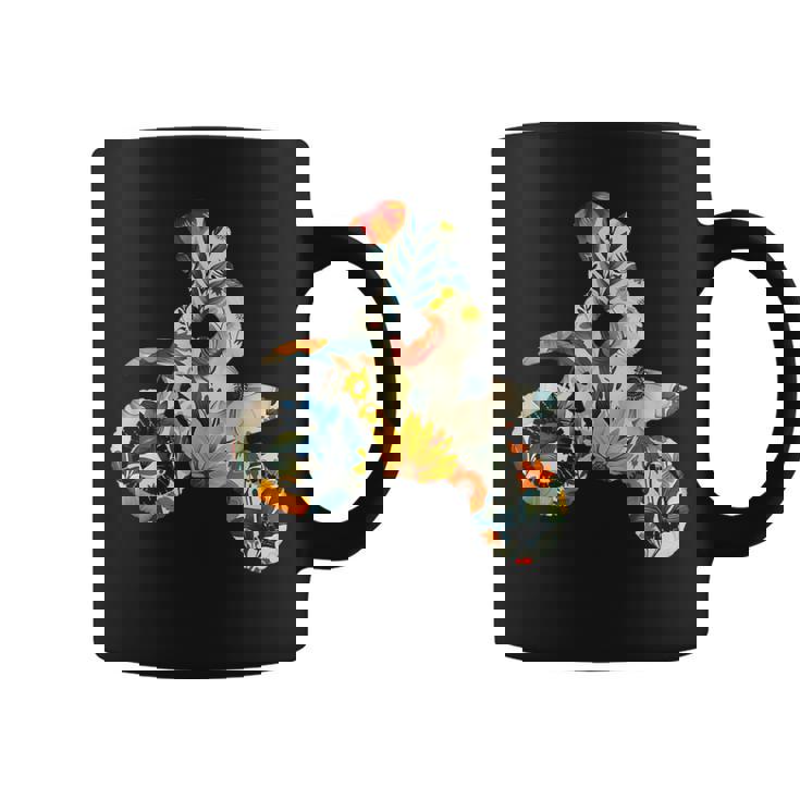 エレガントなシルエット フラワーアートピース フローラル モトクロス コーヒーマグ