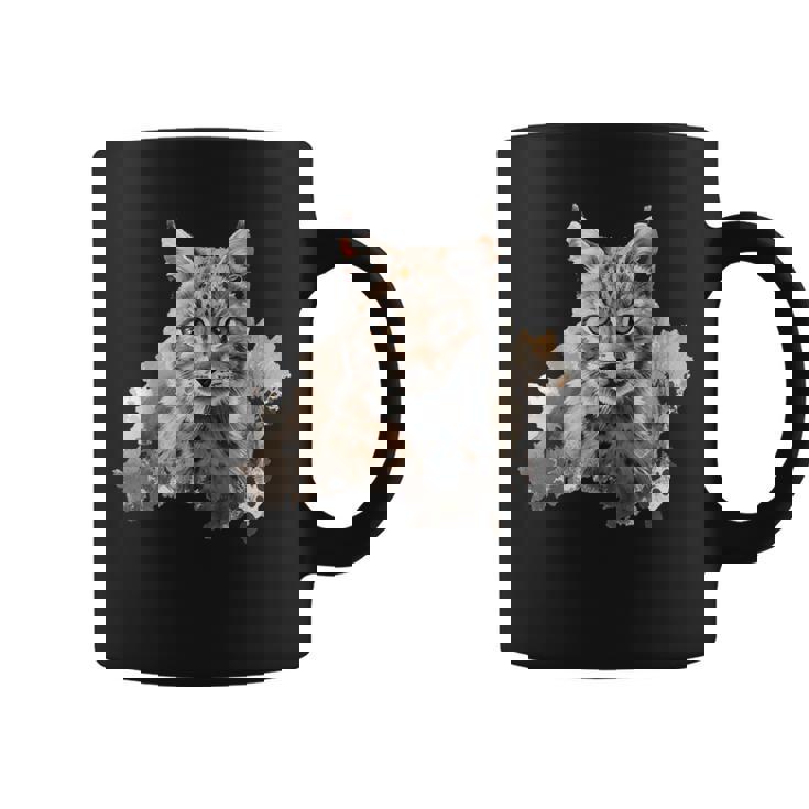 オイル スケッチ ワイルドライフ ボブキャット オレンジ ボブキャット コーヒーマグ