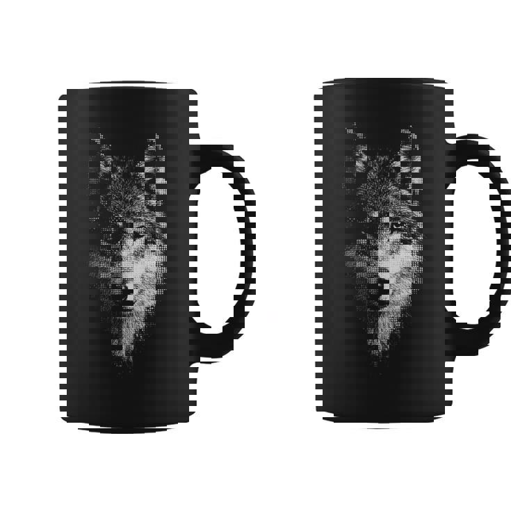 オオカミ 動物 モチーフ アート オオカミ 長袖tシャツ コーヒーマグ