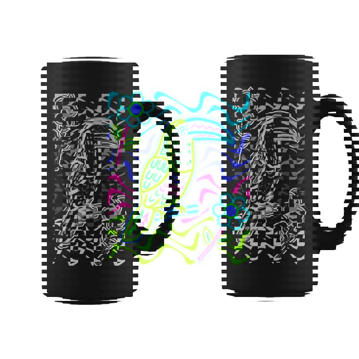 オオハシの鳥 アラカリ オオハシ オオハシ モラ アート パナマ・クナ族作 コーヒーマグ