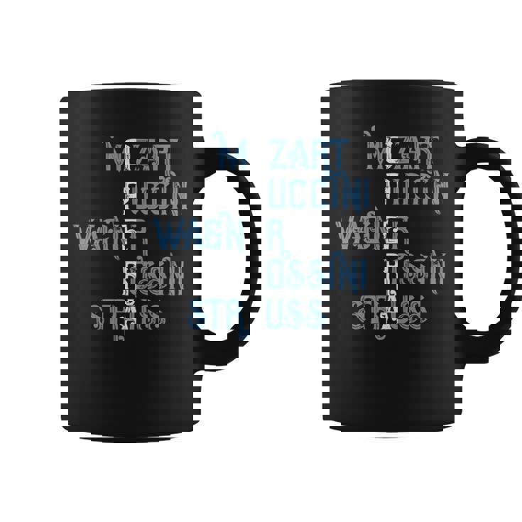 オペラ好きのギフト モーツァルト プッチーニ ワーグナー ロッシーニ シュトラウス 長袖tシャツ コーヒーマグ