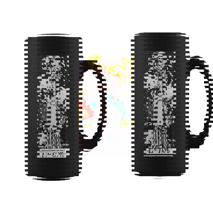 オリジナルのrider Waite Deckからのタワービンテージタロットカード コーヒーマグ