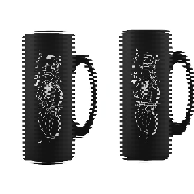 カエル 演奏 コントラバス 音符付き チェロ コントラバス コーヒーマグ