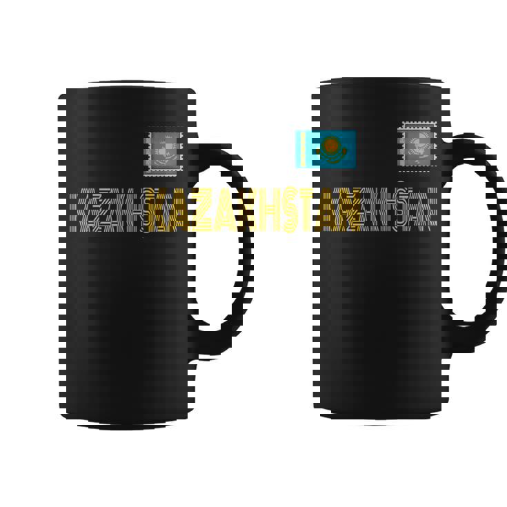 カザフスタン、カザフスタンの国旗、カザフスタンの国旗 長袖tシャツ コーヒーマグ