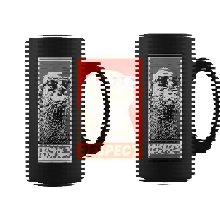 カワウソ 動物 リスペクト ヴィンテージ レトロ コーヒーマグ