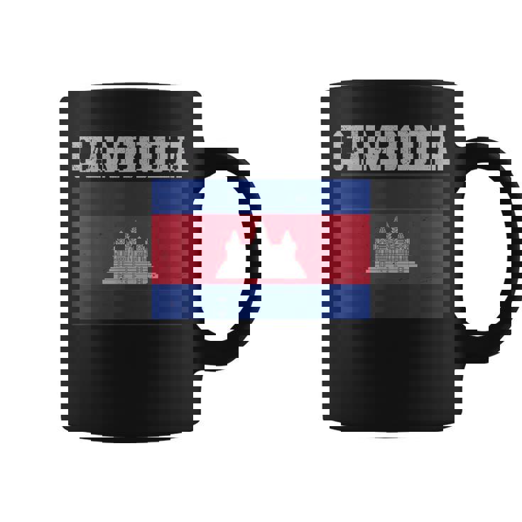 カンボジア-カンボジアの旗ヴィンテージスポーツデザインカンボジア コーヒーマグ