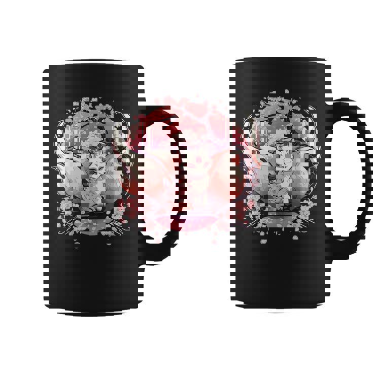 キツネ キツネ 九尾キツネ 桜花 コーヒーマグ