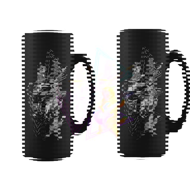 キャットバンド-ベース、ギター、ドラムセットのロックキティ コーヒーマグ