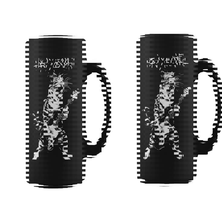 ギターを弾くクールな猫、ヘビーな「Meowtal」メタルパンクロックファン。 コーヒーマグ