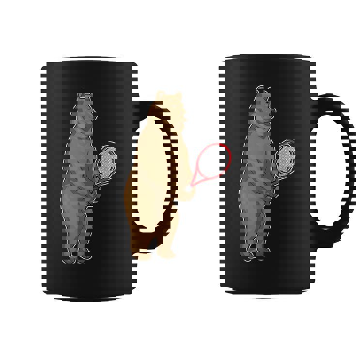 クマ テニス テニスラケット スポーツ コーヒーマグ