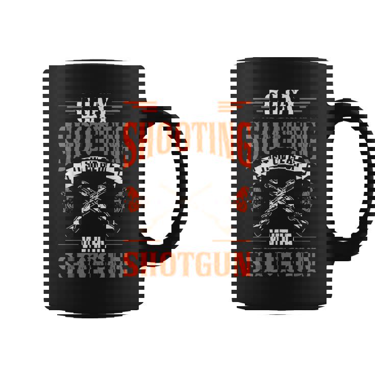 クレー射撃 散弾銃を使ったゴルフのようなもの ショットガン トラップ からのプル ピジョン クレー射撃 コーヒーマグ