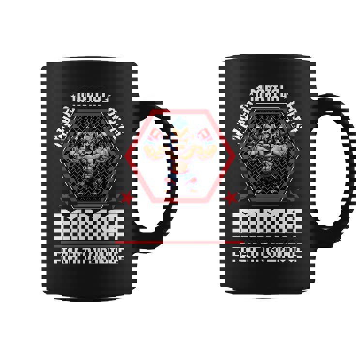 ケージファイティングで生き残るための総合格闘技mmaファイト 長袖tシャツ コーヒーマグ