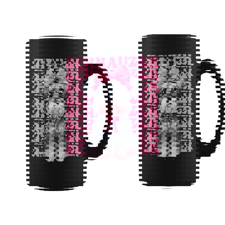 コケット リボン シュナウザー 女の子 犬 ママ 母の日 ピンク コーヒーマグ