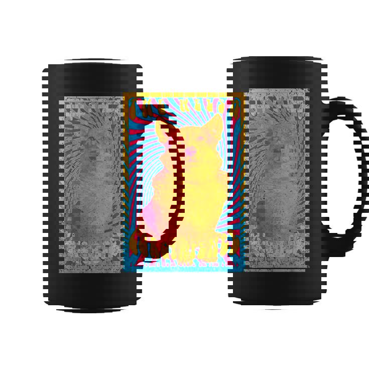 コーギードッグファニーサイケデリック1960年代ウェルシュコーギーペンブローク コーヒーマグ