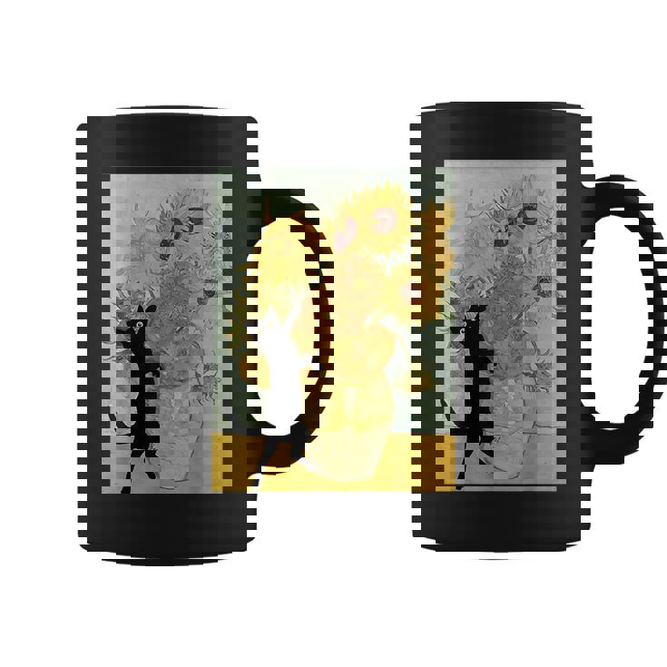 ゴッホ ひまわり 面白い 猫 アート 絵画 コーヒーマグ