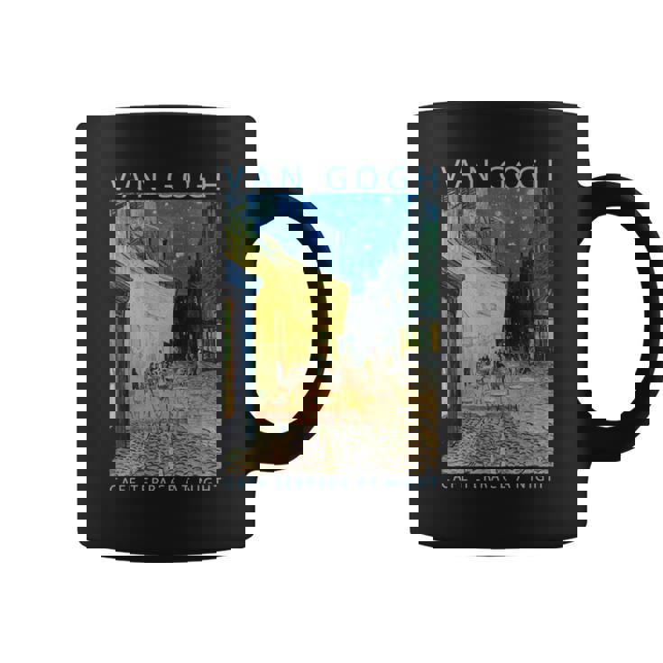 ゴッホ 面白いtシャツ アート 夜のカフェテラス 印象派 絵画 メンズ レディース 面白い 服 美術 油彩画 長袖tシャツ コーヒーマグ