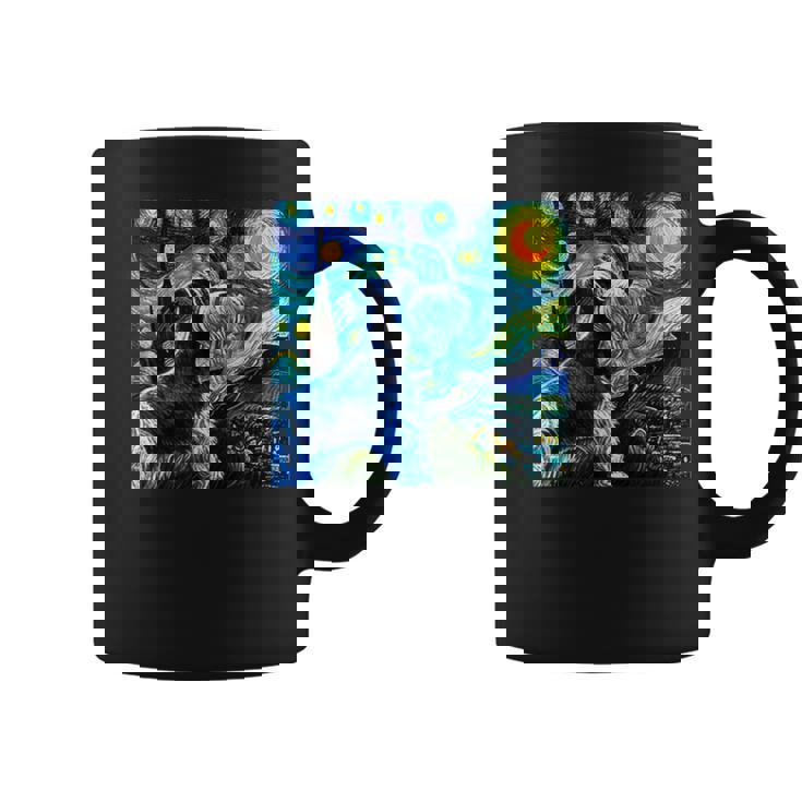 シュナウザー 面白いtシャツ 犬 ゴッホ 星月夜 かわいい メンズ 子供 おもしろ 服 グッズ ネタ コーヒーマグ