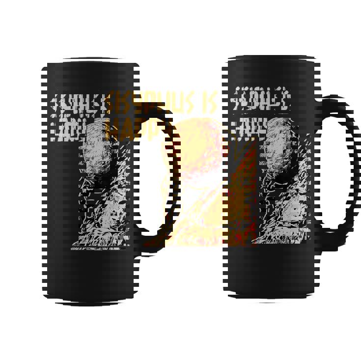 シーシュポス・イズ・ハッピー面白いギリシャ神話ミーム哲学 コーヒーマグ