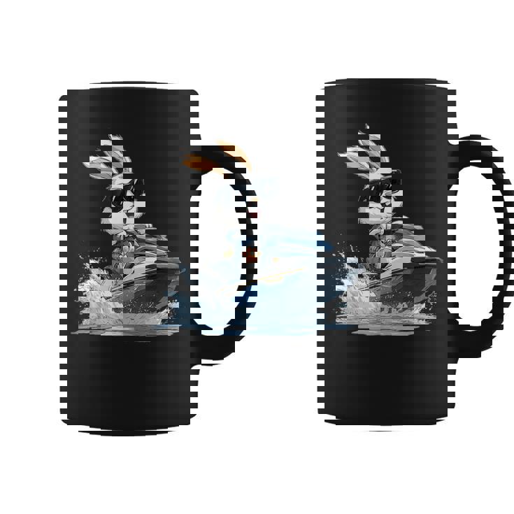 ジェットスキー ジェットスキー ウサギ イースターバニー サングラス コーヒーマグ