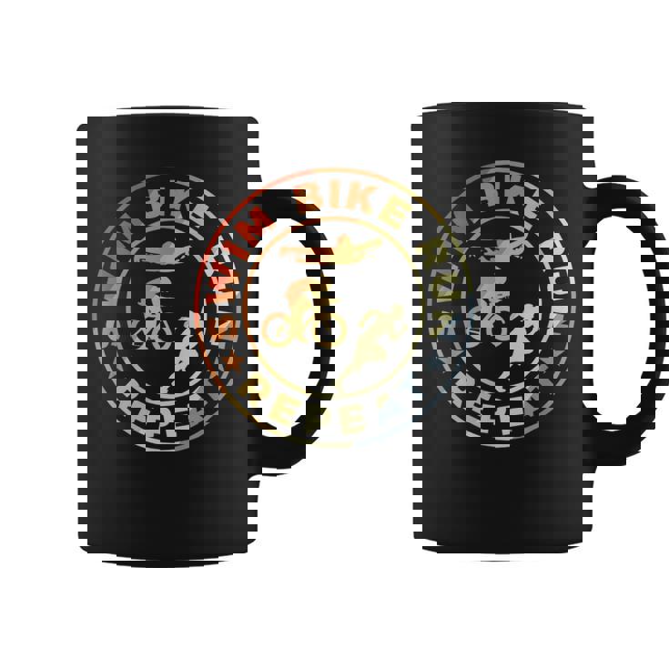 スイム・バイク・ラン・リピート レトロヴィンテージ トライアスリート・トライアスロン用 コーヒーマグ