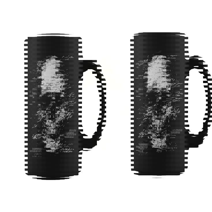 スカルアートグラフィックテキストモチーフドクロ コーヒーマグ