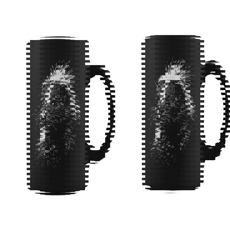 スカンクの肖像画 黒と白の動物愛好家 コーヒーマグ