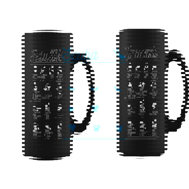 スキューバハンドシグナル チーム 面白いダイバーサイン ダイビングインストラクター コーヒーマグ