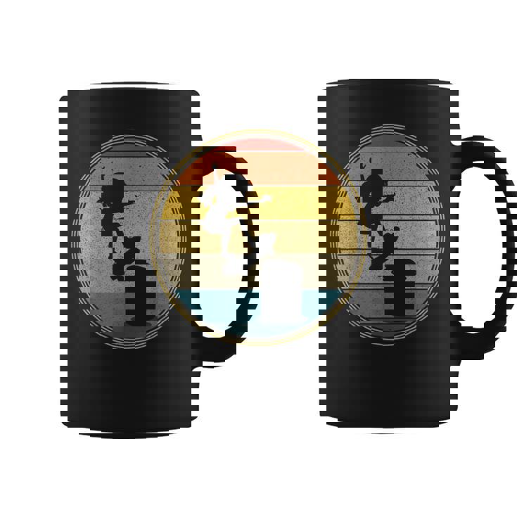 スケーター 女の子 ヴィンテージ レトロ スケートボード スケートボード キッズ コーヒーマグ