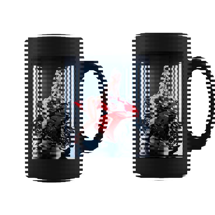 セクシーガールグラフィックtシャツ セクシーなブロンドガール&レッドストリートバイク コーヒーマグ