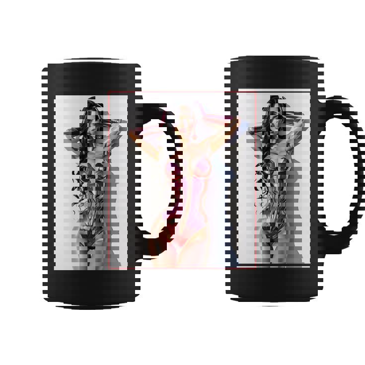 セクシーガールグラフィックtシャツ セクシー巨乳sfピンナップガール 長袖tシャツ コーヒーマグ