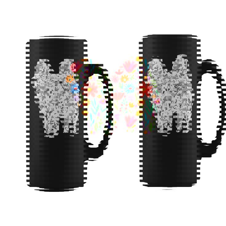 チャウチャウ 水彩 花 デザイン コーヒーマグ