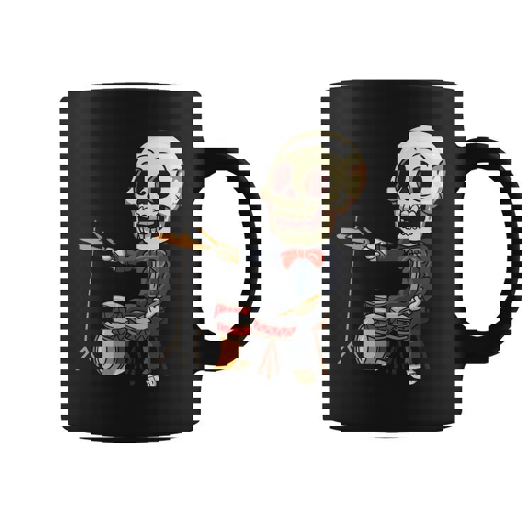 ドラミング スケルトン ドラム プレーヤー ドラマー パーカッション ドラム 長袖tシャツ コーヒーマグ