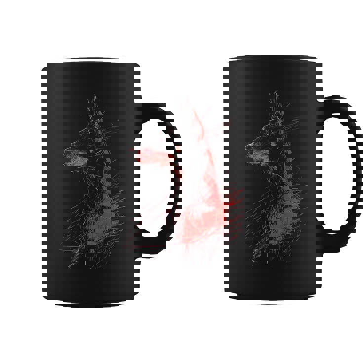 ドーベルマン グラフィック ペット アートワーク 犬 ドーベルマン コーヒーマグ