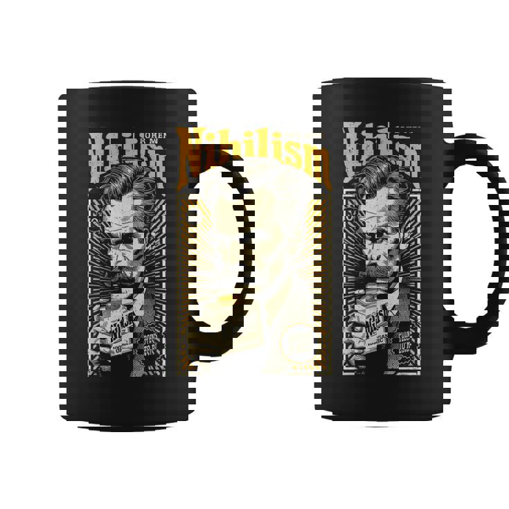 ニヒリズム 男性用 面白い ニーチェ哲学 ビンテージ広告 コーヒーマグ