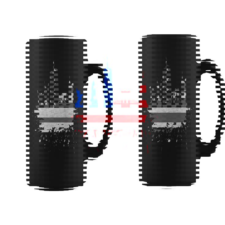 ニューヨーク・スカイライン 星条旗 アメリカ国旗アート Love Ny コーヒーマグ