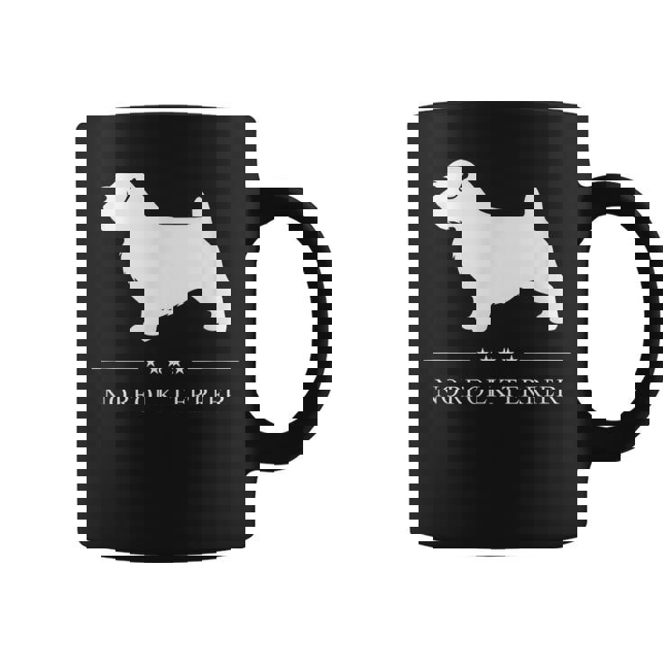 ノーフォークテリア犬の白いシルエット コーヒーマグ