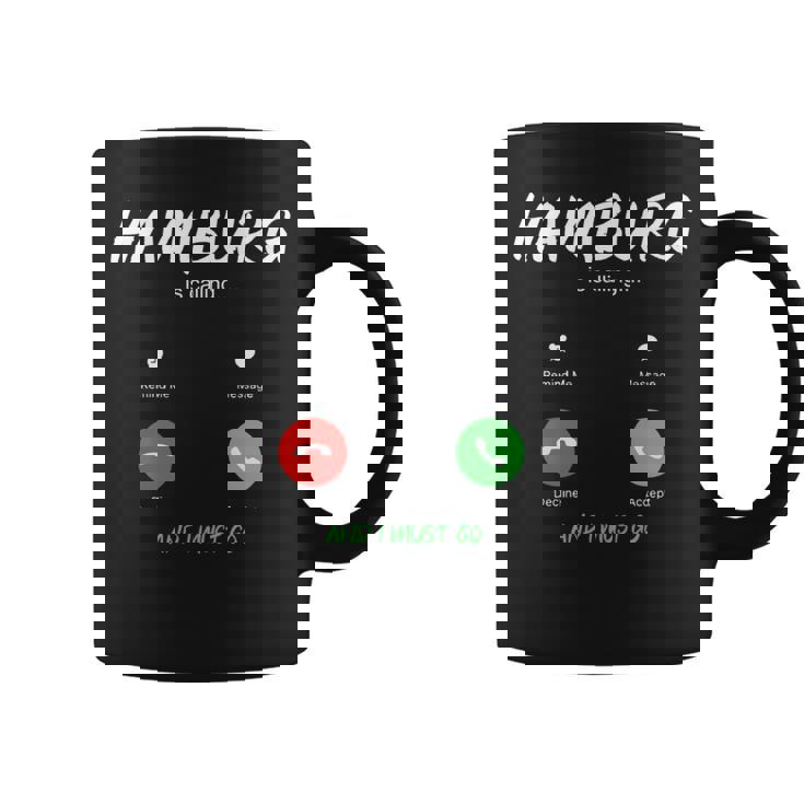 ハンブルクが呼んでいて、私はドイツ旅行に行かなければならない 長袖tシャツ コーヒーマグ