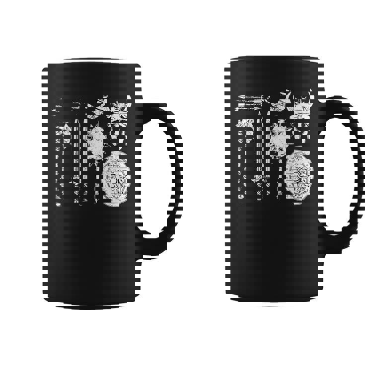 バイキング 戦士装備 剣 兜 斧 角 ヴァルハラ コーヒーマグ