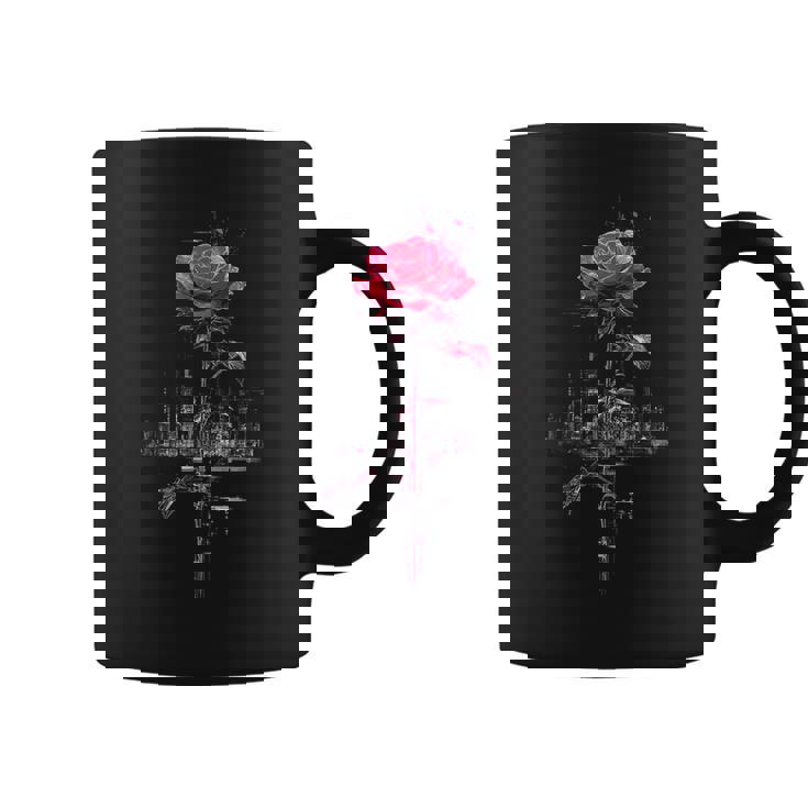 バラ 花 イラスト グラフィック 抽象 ピクセルアート バラ コーヒーマグ