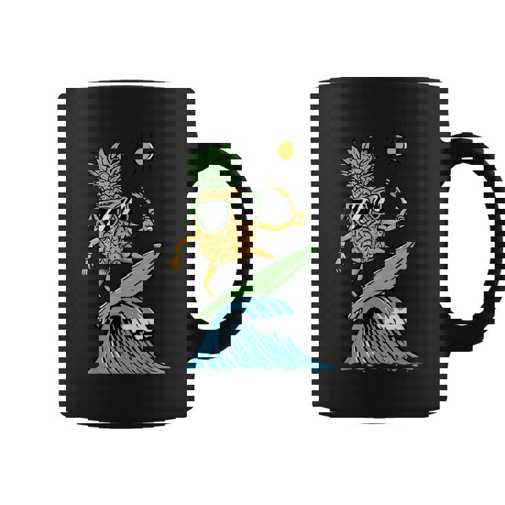 パイナップルはサーフィンのイラスト コーヒーマグ