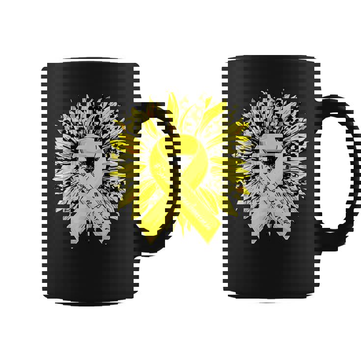 ヒョウ ヒマワリ イエローリボン 肉腫 がん啓発 コーヒーマグ