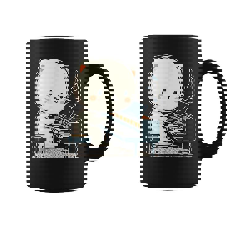 ピアノを弾くかわいい猫 ヴィンテージ かわいい猫 アート 日本アニメ コーヒーマグ