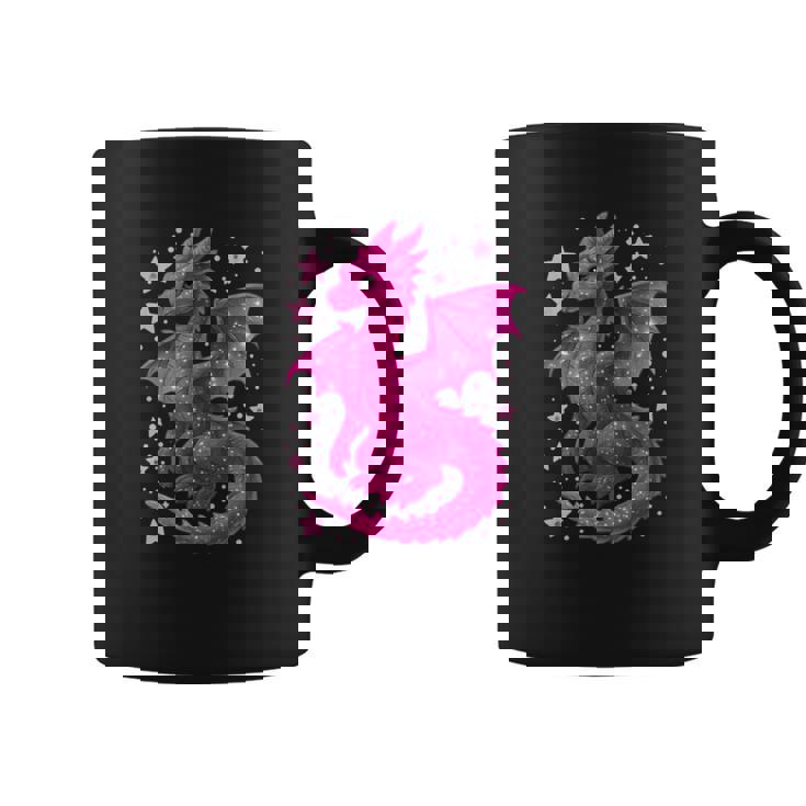 ピンクファンタジー ドラゴンと星 長袖tシャツ コーヒーマグ