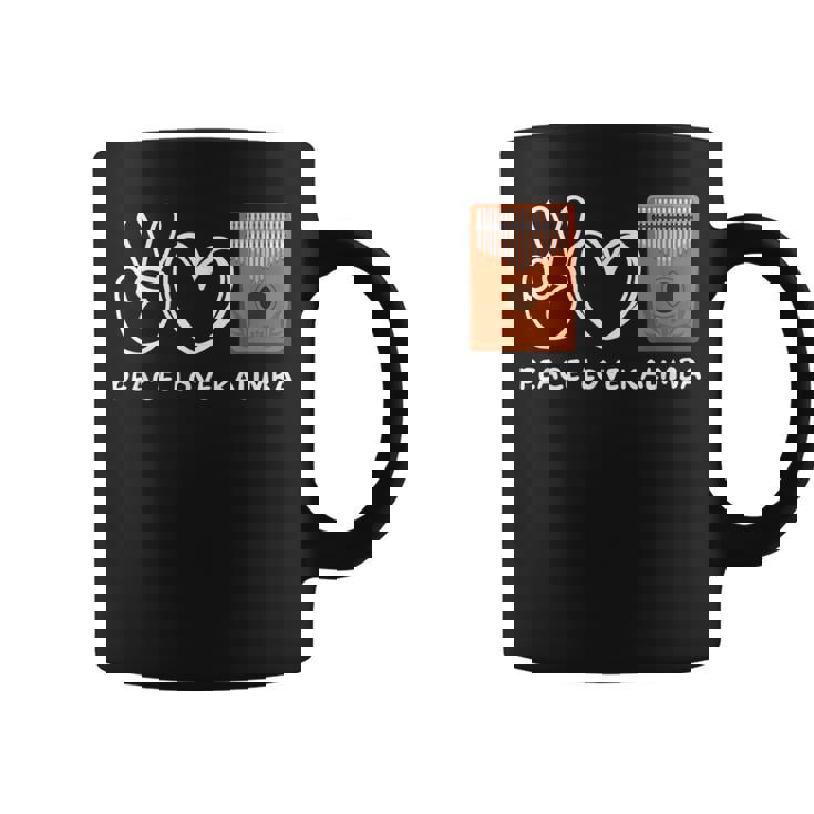 ピース、ラブカリンバレトロカリンバラバー コーヒーマグ
