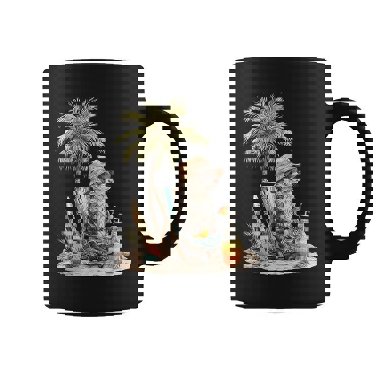 フェレット 果物 スキムボード ビーチツリー 動物 モチーフ フェレット コーヒーマグ